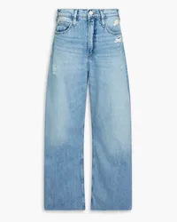 Frame Denim Le High distressed faded high-rise wide-leg jeans - Blue Blue