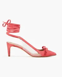 RED Valentino Bow-detailed suede pumps - Pink Pink