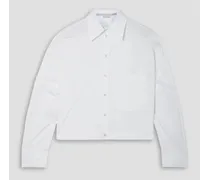 Cropped cotton-poplin shirt - White