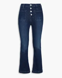 Frame Denim Bardot cropped high-rise bootcut jeans - Blue Blue