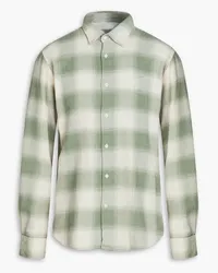 Officine Generale Giacomo checked cotton-flannel shirt - Green Green