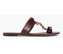 Gianvito Rossi Chain-embellished leather sandals - Brown Brown
