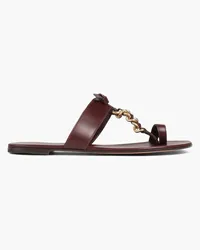 Gianvito Rossi Chain-embellished leather sandals - Brown Brown