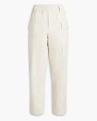 Brunello Cucinelli Cotton-blend twill tapered pants - White White