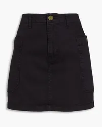 Frame Denim Cotton-blend twill mini skirt - Black Black