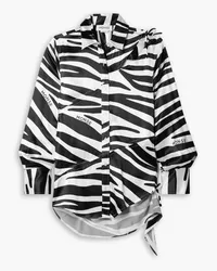 Monse Zebra-print cutout silk-satin shirt - Animal print Animal