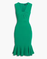 Badgley Mischka Fluted pleated crepe dress - Green Green