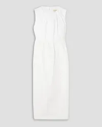 Loulou Studio Levantine pleated cotton-poplin midi dress - White White