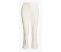 Van cropped cotton-blend slim-leg pants - White