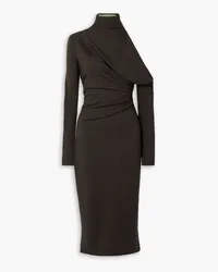 GAUGE81 Teresa asymmetric ponte turtleneck midi dress - Brown Brown