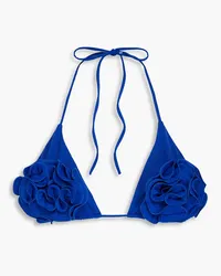 Magda Butrym Appliquéd triangle bikini top - Blue Blue