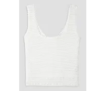 Crocheted cotton tank - White