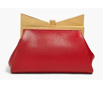 Lady Me pebbled-leather clutch - Red