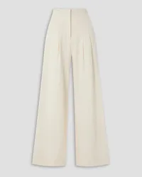 A.L.C. Bennett pleated cotton and linen-blend wide-leg pants - White White