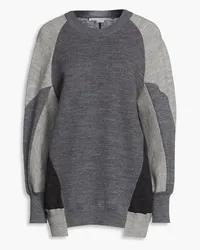 Stella McCartney Color-block wool-blend sweater - Gray Gray