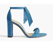 Clarita Bloc 90 bow-embellished suede sandals - Blue