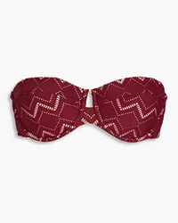 Zimmermann Pointelle-knit bandeau bikini top - Burgundy Burgundy