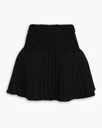 RED Valentino Ribbed wool and mohair-blend mini skirt - Black Black