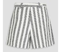 Herringbone bouclé-tweed shorts - Black