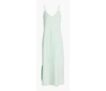 Pipi cotton-jacquard midi slip dress - Green