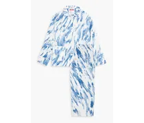 Palmer printed cotton-poplin pajama set - Blue