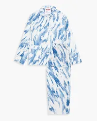 For Restless Sleepers Palmer printed cotton-poplin pajama set - Blue Blue