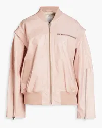 ROTATE Birger Christensen Crinkled leather bomber jacket - Pink Pink