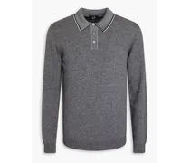 Wool and cashmere-blend polo sweater - Gray