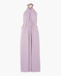 Baserange Mar open-back silk halterneck maxi wrap dress - Purple Purple