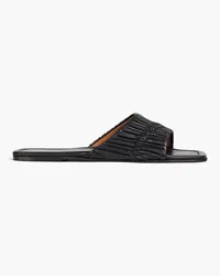 ATP Atelier Casoria plissé leather slides - Black Black