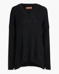 Missoni Crochet-knit wool-blend sweater - Black Black