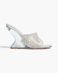 Magda Butrym Crystal-embellished PVC wedge mules - White White