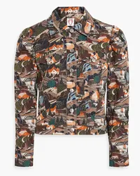 Shrimps Aloe printed cotton-twill jacket - Brown Brown