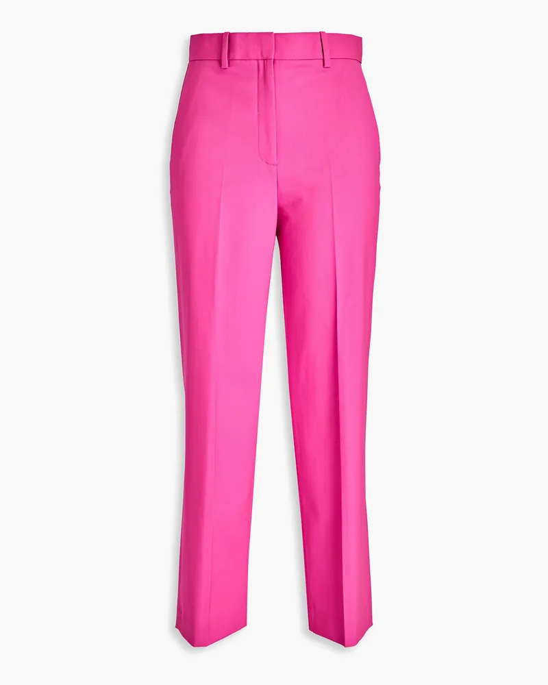 Theory Cropped wool-blend straight-leg pants - Pink Pink