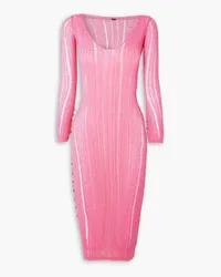 Cult Gaia Antonella button-detailed ribbed-knit coverup - Pink Pink