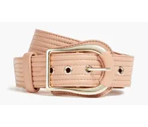 Quilted leather belt - Pink