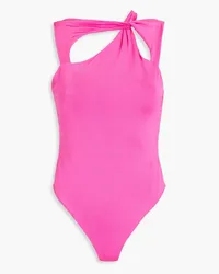 Victoria Beckham Cutout satin-jersey bodysuit - Pink Pink