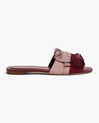 TOD'S Fringed two-tone suede slides - Purple Purple