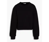 French cotton-blend terry sweatshirt - Black