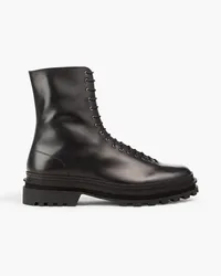 A.P.C. Leather combat boots - Black Black