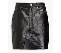 Coated denim mini skirt - Black