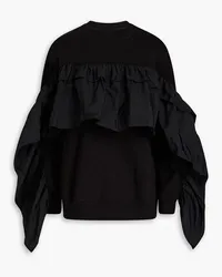 RED Valentino Ruffled French cotton-blend terry sweatshirt - Black Black