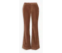 Le Serge cotton-blend corduroy flared pants - Brown