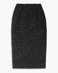 Alessandra Rich Sequined metallic bouclé midi skirt - Black Black