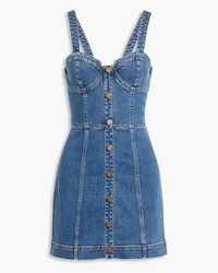 Alice + Olivia Alice Olivia - Janessa shirred denim mini dress - Blue Blue