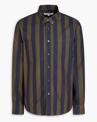 Kitsuné Striped cotton-poplin shirt - Green Green