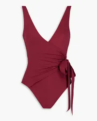 Zimmermann Separates Sculpt wrap-effect swimsuit - Burgundy Burgundy