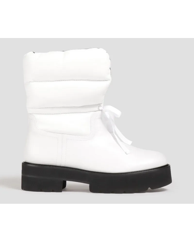 Tyler padded leather ankle boots - White
