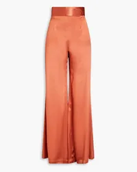 GALVAN Lido satin-crepe wide-leg pants - Metallic Metallic