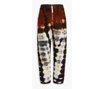 Tie-dyed cotton-fleece sweatpants - Brown